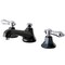 Kingston Brass NS4467BAL 8" Widespread Bathroom Faucet, Black Stainless Steel/ Chrome NS4467BAL - alternate 1
